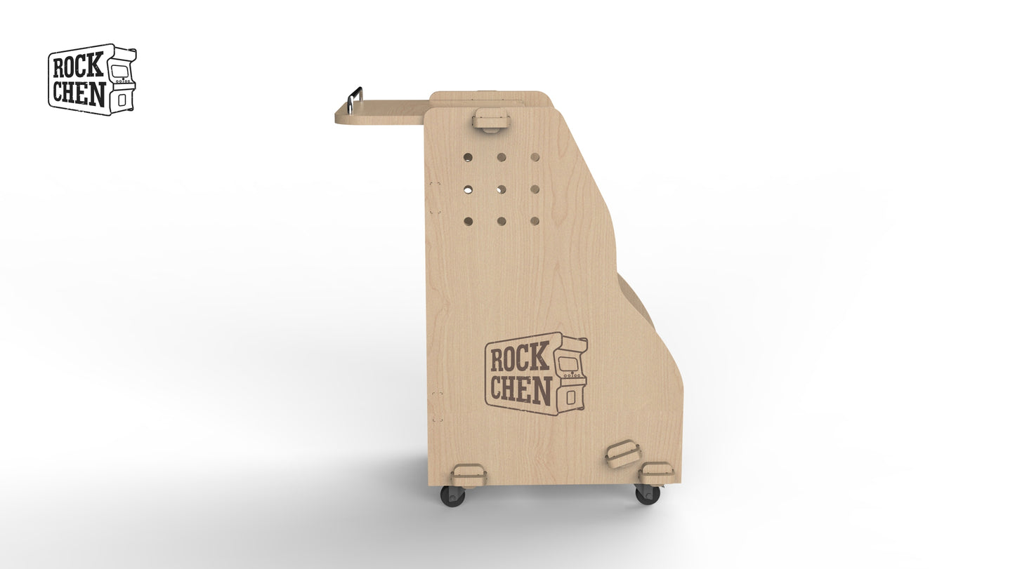 Wooden multi row roller guitar stand