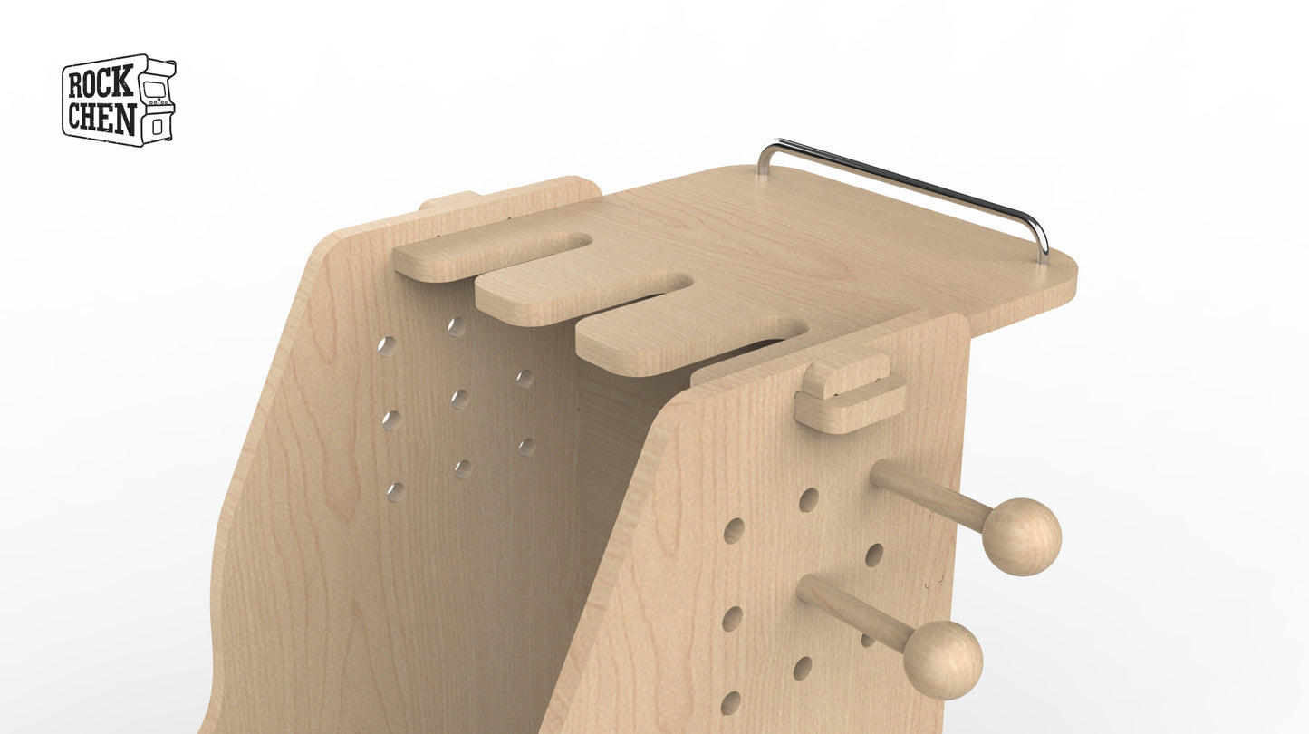 Wooden multi row roller guitar stand