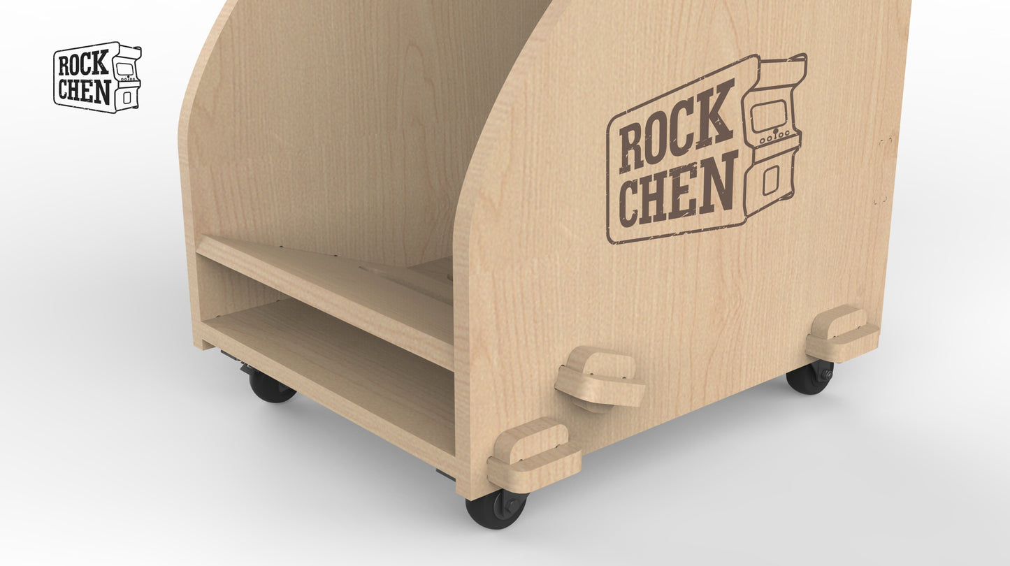 Wooden multi row roller guitar stand