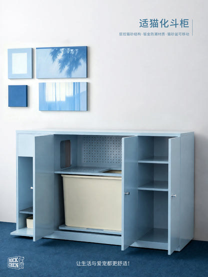 Sky Blue Pet-Friendly Storage Cabinet