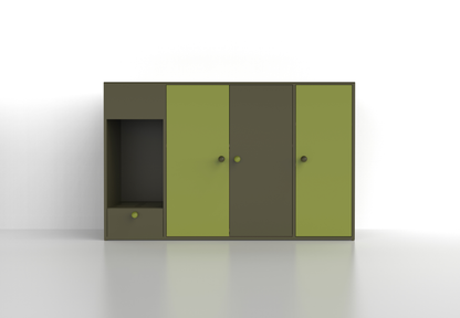 Green Wabi-Sabi style Sand control storage cat litter cabinet