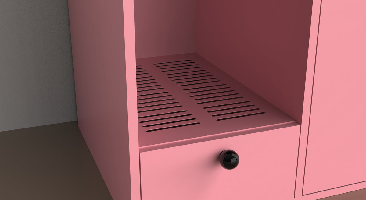 Powder black series sand control storage cat litter cabinet